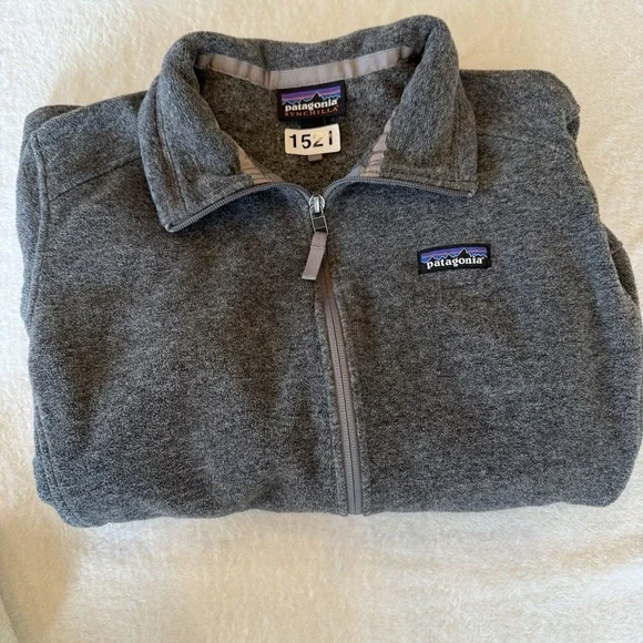 Patagonia Women's Large Synchilla Fleece Jacket Full Zip Heather Gray LOGO - Picture 9 of 9